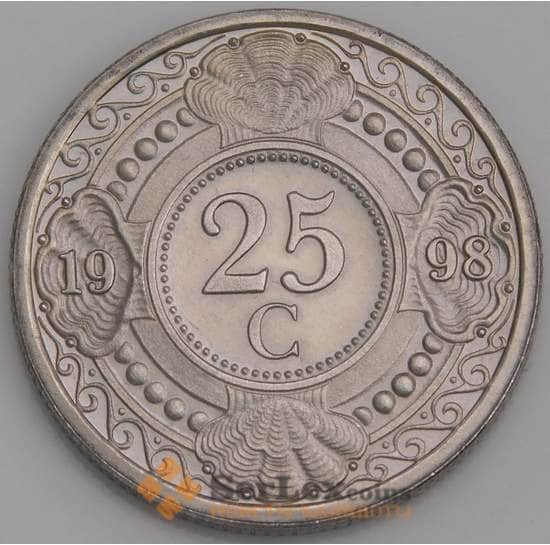 Нидерландские Антиллы монета 25 центов 1998 КМ35 BU арт. 46187