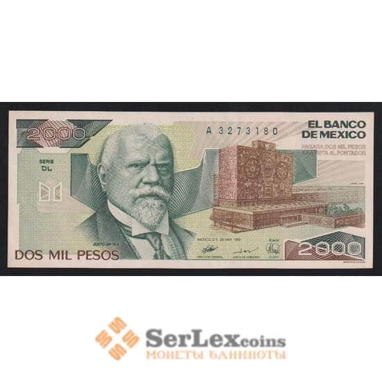 Мексика 2000 песо 1989 Р86с UNC арт. 55459