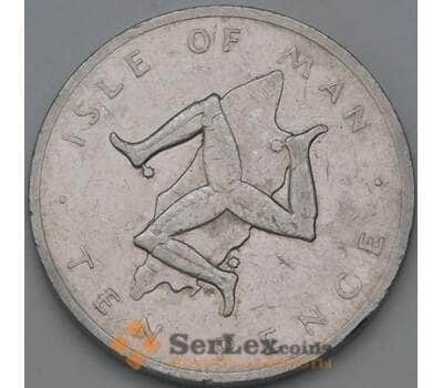 Монета Мэн остров 10 пенсов 1977 КМ36 VF арт. 38581