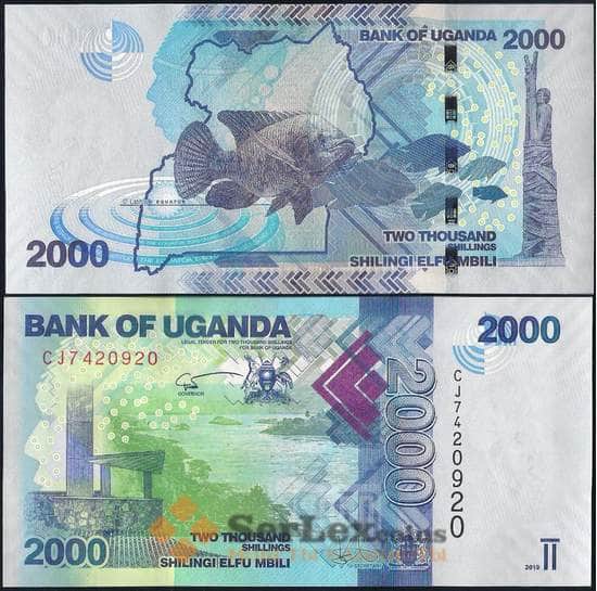 Уганда 2000 Шиллингов 2019 Р50 UNC  арт. 22645