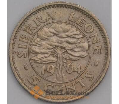 Монета Сьерра-Леоне 5 центов 1964 КМ18 aUNC арт. 38831
