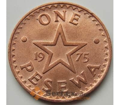 Монета Гана 1 песева 1967-1979 КМ13 UNC арт. 6696