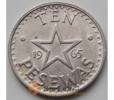 Монета Гана 10 песева 1965 КМ9 XF арт. 6701