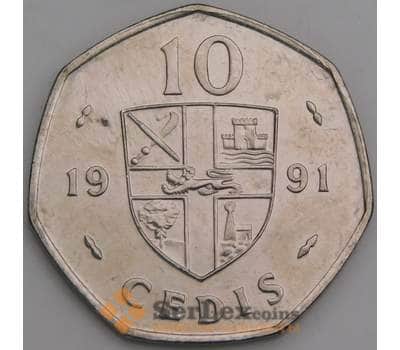 Монета Гана 10 седи 1991 КМ29 aUNC арт. 6695