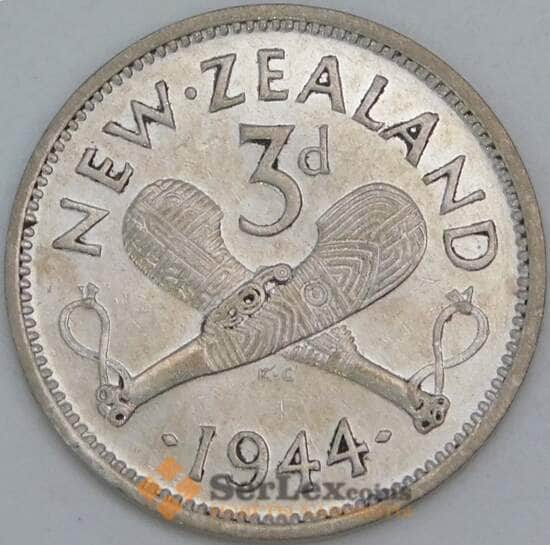 Новая Зеландия 3 пенса 1944 КМ7 XF арт. 56514