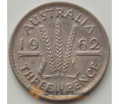 Монета Австралия 3 пенса 1962 КМ57 XF арт. 12366