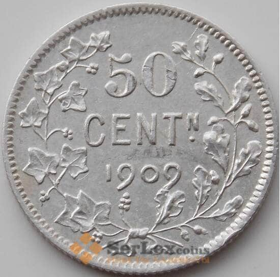 Бельгия 50 сентим 1909 КМ61 AU арт. 11974