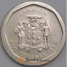 Ямайка монета 5 долларов 1996 КМ163 BU наборная арт. 43351