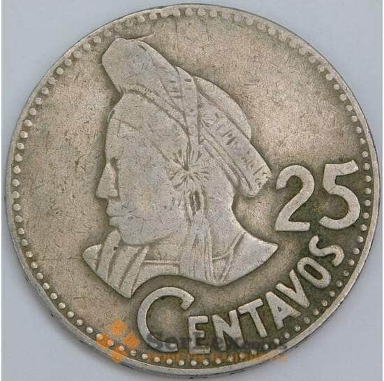 Гватемала 25 сентаво 1978 КМ278 F арт. 57578 Гватемала 25 сентаво 1978 КМ278 F арт. 57578