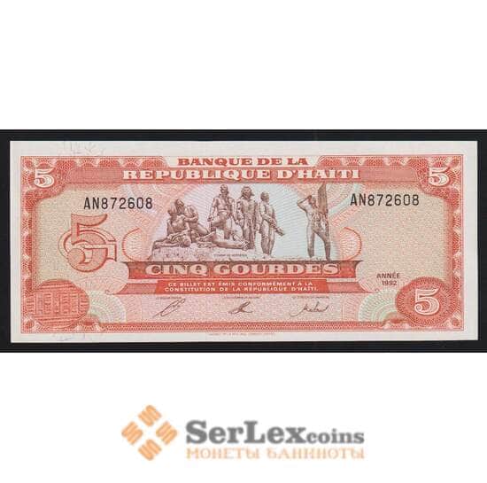 Гаити 5 гурдов 1992 Р261 UNC арт. 54512