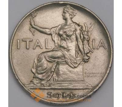 Монета Италия 1 лира 1922 КМ62 AU арт. 40511