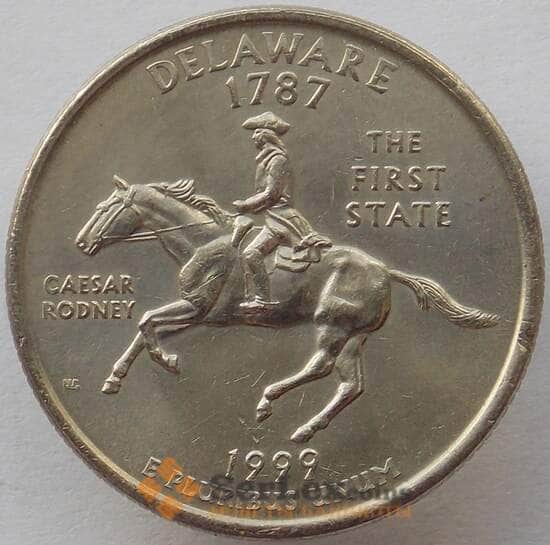 США 25 центов 1999 P КМ293 UNC Делавер (J05.19) арт. 15308