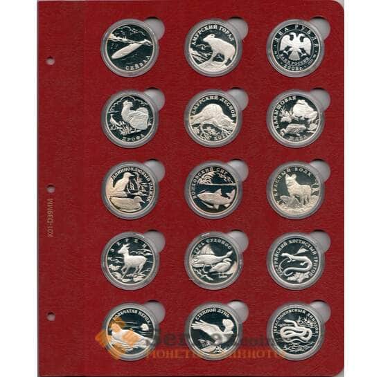 Лист для монет в капсулах диаметром 39 мм (красный) арт. 8035