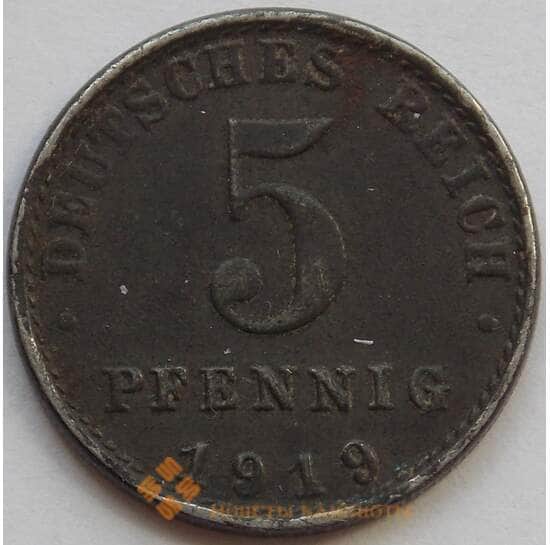 Германия 5 пфеннигов 1919 КМ19 XF (J05.19) арт. 15038