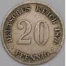 Германия монета 20 пфеннигов 1876 С КМ5 VF  арт. 44520