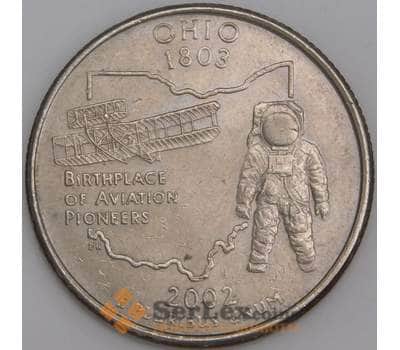 США монета 25 центов 2002 D КМ332 XF Огайо арт. 45905