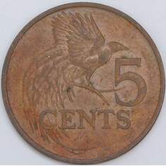 Тринидад и Тобаго 5 центов 1977 КМ30 VF арт. 57546 Тринидад и Тобаго 5 центов 1977 КМ30 VF арт. 57546