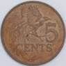 Тринидад и Тобаго 5 центов 1977 КМ30 VF арт. 57546
