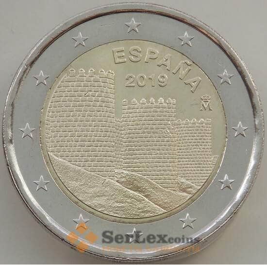 Испания 2 евро 2019 UNC Старый город Авила наследие ЮНЕСКО арт. 13973