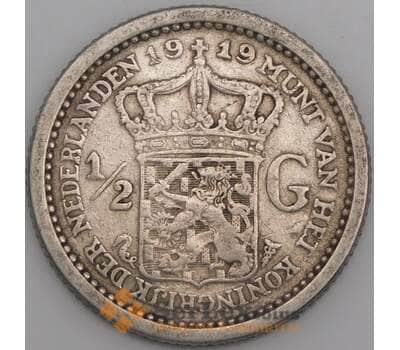 Нидерланды монета 1/2 гульдена 1919 КМ147 XF- арт. 46047