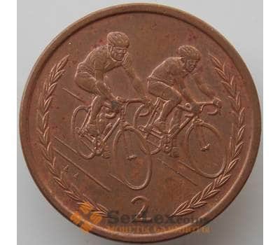 Монета Мэн остров 2 пенса 1997 КМ589 AU Велоспорт арт. 13909