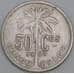 Бельгийское Конго 50 сантимов 1929 КМ22 F DES BELGES арт. 55308