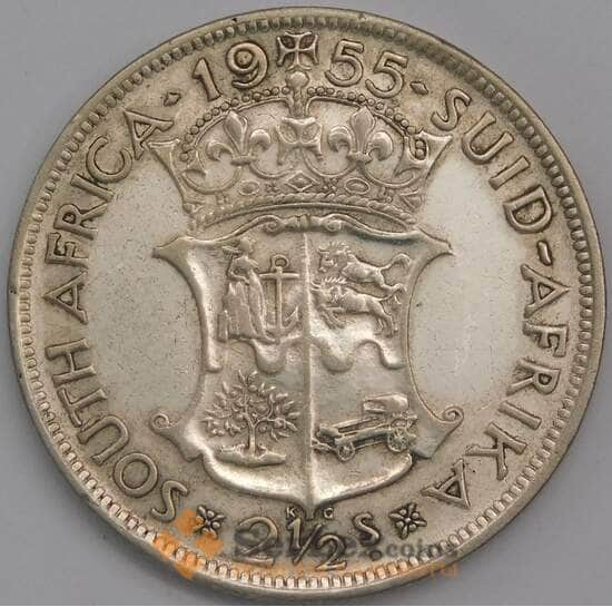Южная Африка ЮАР монета 2 1/2 шиллинга 1955 КМ51 F арт. 42126