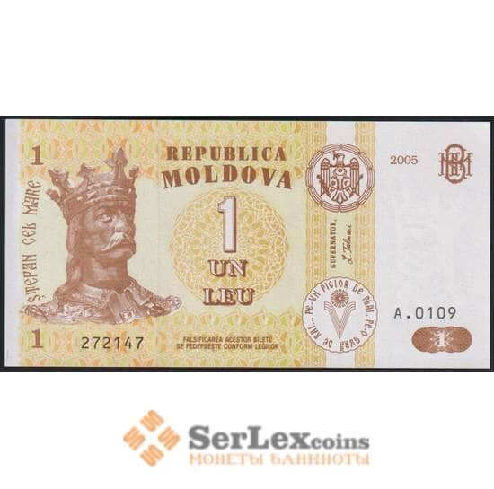 Молдова 1 лей 2005 P8f UNC арт. 48886