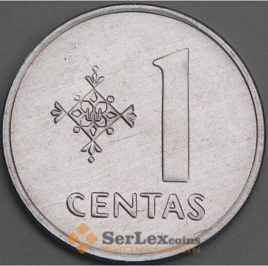Литва 1 цент 1991 КМ85 UNC арт. 53324