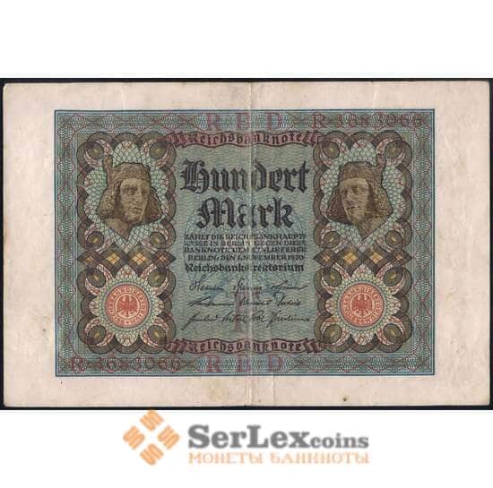 Германия 100 марок 1920 Р69 VF+ арт. 37994