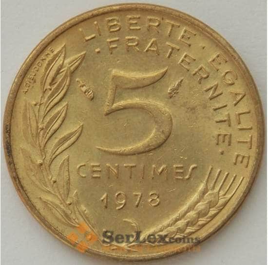 Франция 5 сантимов 1978 КМ933 UNC (J05.19) арт. 17836