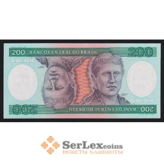 Бразилия 200 крузейро 1981-1984 Р199b UNC арт. 54471