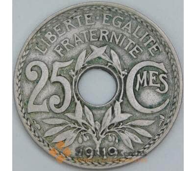 Франция 25 сантим 1919 КМ867а VF арт. 56914