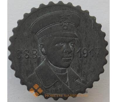 Германия Нотгельд 15 пфеннигов 1917 Цинк Крефельд трамвайный жетон (J05.19) арт. 15998