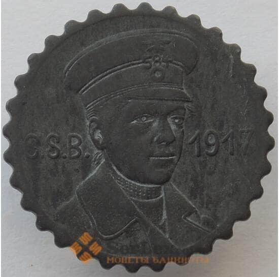 Германия Нотгельд 15 пфеннигов 1917 Цинк Крефельд трамвайный жетон (J05.19) арт. 15998