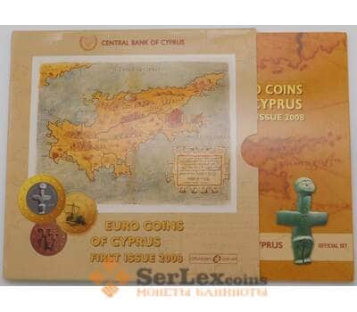 Монета Кипр Официальный набор Евро 1 цент - 2 евро 2008 (8 шт) BU арт. 28544