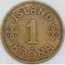 Исландия 1 крона 1925 КМ3 VF арт. 7934