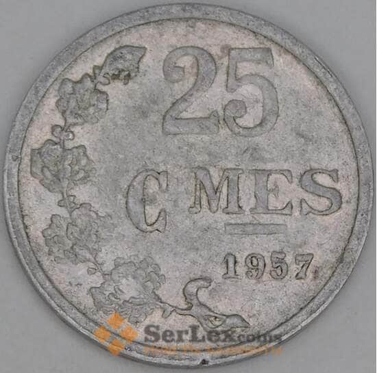 Люксембург 25 сантимов 1957 КМ45а F арт. 53408