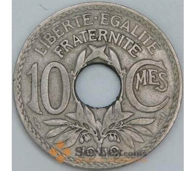 Франция 10 сантимов 1919 КМ866а VF арт. 57043