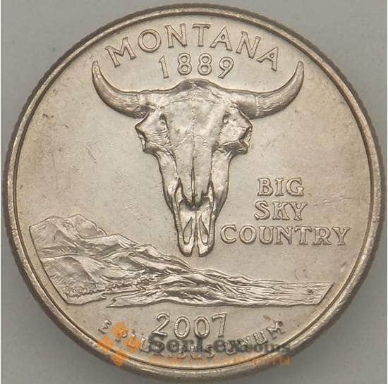 США 25 центов 2007 P КМ396 AU Монтана арт. 18897