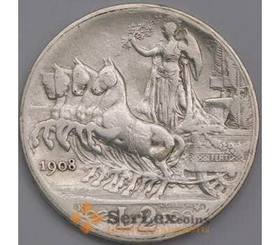 Италия 2 лиры 1908 КМ46 XF арт. 41687