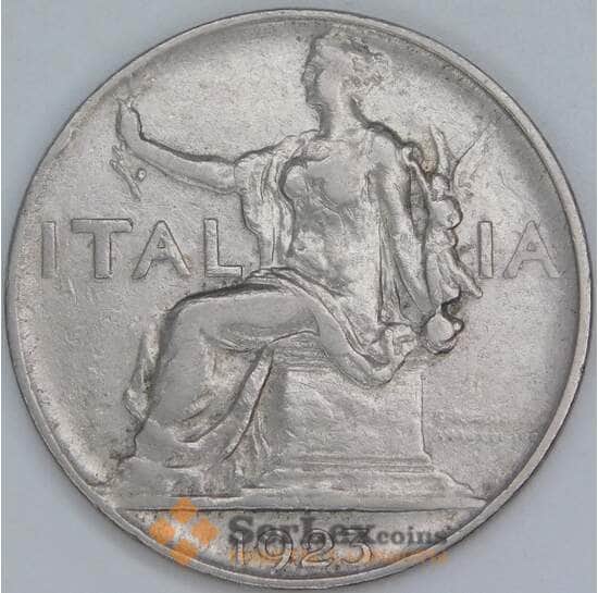 Италия 1 лира 1923 КМ62 VF  арт. 56550