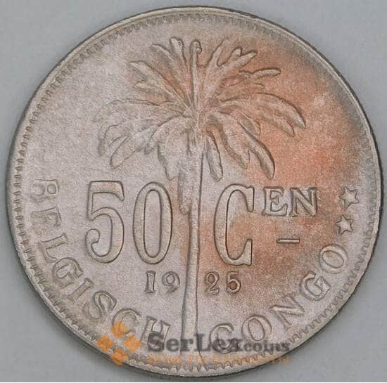 Бельгийское Конго 50 сантимов 1925 КМ23 VF DER BELGEN арт. 55310