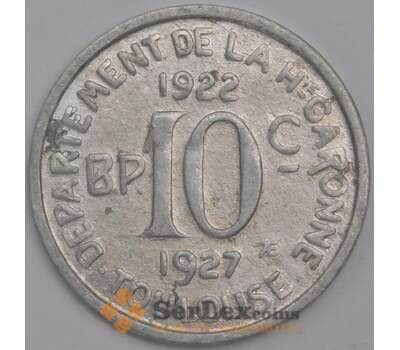 Франция Тулуза монета 10 сантимов 1922-1927 XF арт. 43415