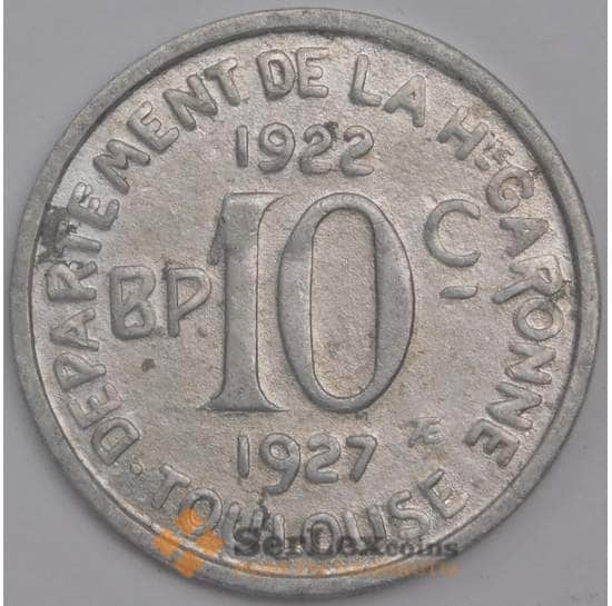 Франция Тулуза монета 10 сантимов 1922-1927 XF арт. 43415