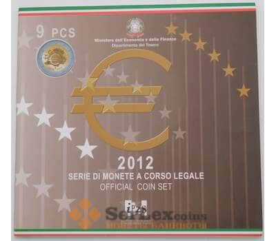 Монета Италия Официальный набор Евро 1 цент - 2 евро 2012 (8 шт)+ 2 евро 10 лет Евро BU арт. 28545