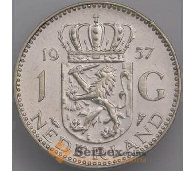 Монета Нидерланды 1 гульден 1957 КМ184 AU  арт. 15102