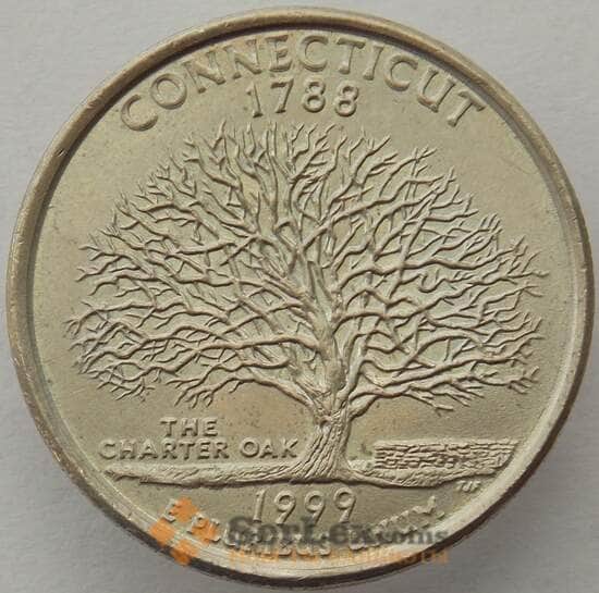 США 25 центов 1999 P КМ297 aUNC Коннектикут арт. 15430