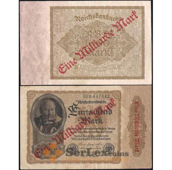Германия 1000000000 (1 миллиард) марок 1923 Р113 XF арт. 31574