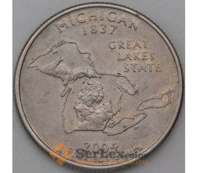 Монета США 25 центов 2004 D КМ355 Мичиган  арт. 28345